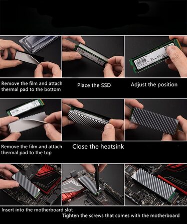 Охолоджувач SSD M.2 2280 з алюмінію з термопрокладкою для ПК/PS5 (сірий)