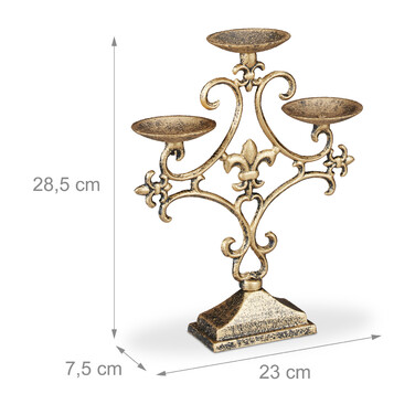 Relaxdays Candlestick з трьома руками