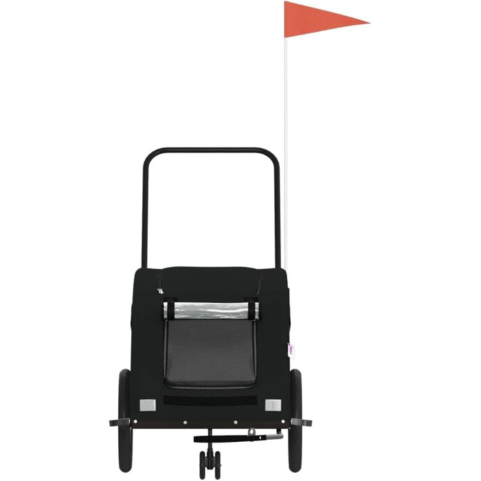 Фургон для собак VidaXL - чорний, 30 кг, Oxford-Gewebe, з прапором та відбивачами