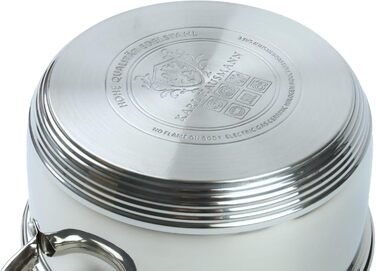 Пароварка Karl Hausmann 2.4L з нержавіючої сталі, 18 см, срібна. Ідеальна для приготування на пару, включає вставку для приготування картоплі та інших овочів. Підходить для індукційних плит.