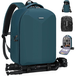 Рюкзак для фотокамери RAINSMORE: водонепроникний, з захистом від дощу, для DSLR/SLR, з відділенням для ноутбука, зелений