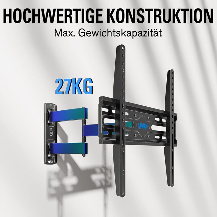 Кріплення для телевізора Mounting Dream MD2432-03: поворотне, нахильне, висувне, для телевізорів/моніторів 26-60 дюймів (до 27 кг), VESA 400x400 мм