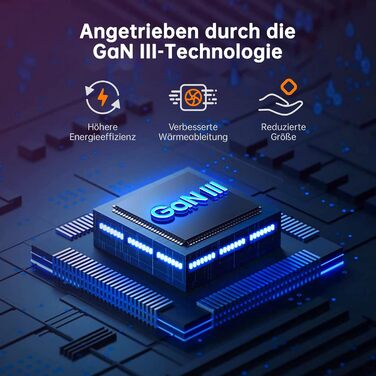 Зарядний пристрій USB-C 67W NOVOO GaN III з 3 портами, швидка зарядка для MacBook, iPad, Pixel, Samsung, iPhone, Steam Deck - Чорний