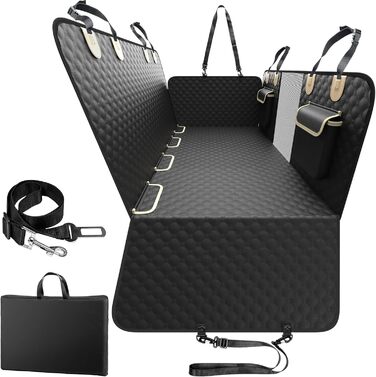 Подовжувач для заднього сидіння автомобіля SHARLOVY для собак, автомобільний чохол на сидіння для собак преміум-якості, великий автомобільний чохол з міцним дном для собак, автомобільна гамак для собак. Підходить для авто / SUV / пікапів чорного кольору