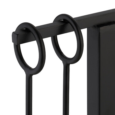Relaxdays 5-Piece Fireplace Set in Black