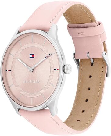 Годинник Tommy Hilfiger для жінок з рожевим шкіряним ремінцем, кварцовий механізм - 1782527