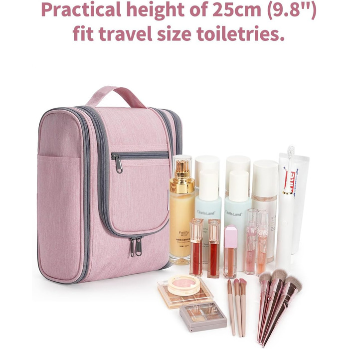 Косметичка для подорожей Narwey Klein: жіноча та чоловіча, для дітей, рожева (компактна)
