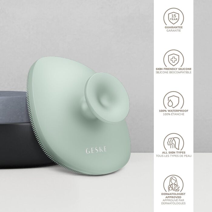 Силіконова щітка для тіла GESKE Body Brush 4 в 1 для глибокого очищення та масажу, ергономічний дизайн, Green