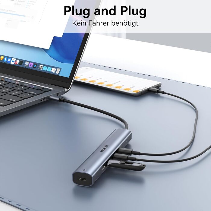 MOKiN USB-C хаб 6-в-1: HDMI 4K, 2xUSB 3.0, USB 2.0, SD/MicroSD, для MacBook, XPS та інших пристроїв