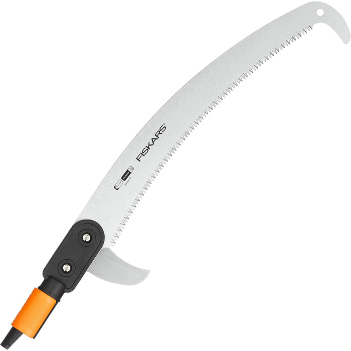 Садова пила Fiskars QuikFit для обрізки гілок, 55 см, загартована сталь, чорна/помаранчева, змінний інструментальний модуль 1000691