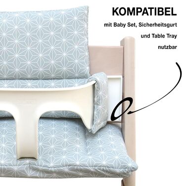 Комплект подушок для стільчика Stokke Tripp Trapp Blausberg Baby, знімний, водонепроникний, сертифікат Oeko-Tex, Made in Germany, Happy Star зелений