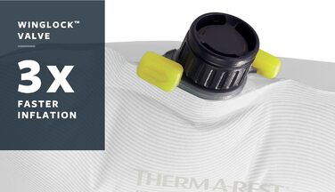 Therm-a-Rest Basecamp Саморозкладаний килимок для кемпінгу з піносполучного матеріалу, WingLock-Ventil, для дорослих, розмір Regular, 50,8 x 183,9 см, блакитний Poseidon