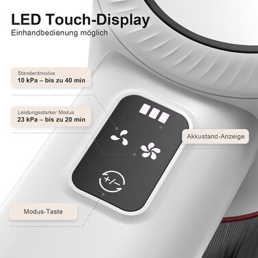 Бездротовий акумуляторний пилосос 3-в-1 з підсвічуванням та дисплеєм для дому та авто - видаляє шерсть тварин, підходить для твердих підлог, килимів