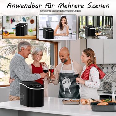 Машина для приготування льоду RELAX4LIFE - Ice Maker для дому та офісу, чорний. Швидке приготування, 2 розміри кубиків льоду, 12 кг/24 год, 2.2 л резервуар для води
