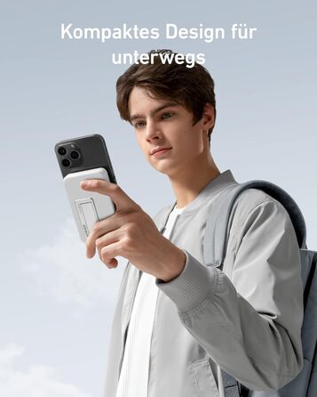 Anker Power Bank 10000mAh Магнітний, бездротовий, для iPhone 13/12 (білий)