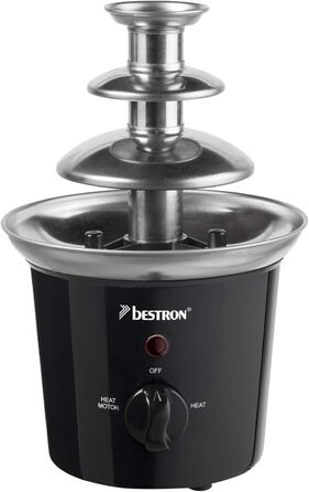 Шоколадний фонтан Bestron з 3 ярусами, 60 Вт, чорний колір, з підігрівом