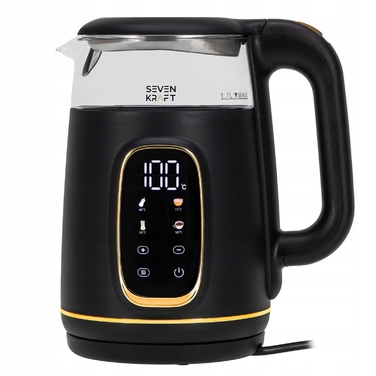 Електричний чайник Sevenkraft SK 1308bg, 2200 Вт, 1,7 л, чорний