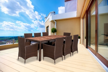 Комплект садових меблів GardenS Estevan: стіл та стільці з техноротанга, бежевий