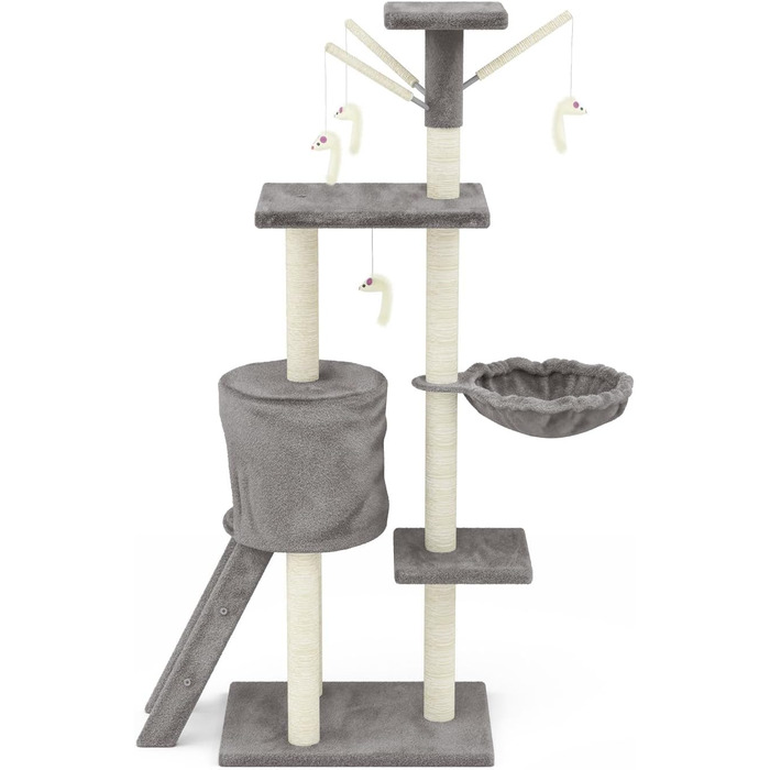 Дряпак для котів Beltom® Kratzbaum 140 см, ігровий комплекс, сірий