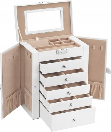 Скринька для прикрас Songmics JBC152W01, 32 x 26 x 15,6 см, біла