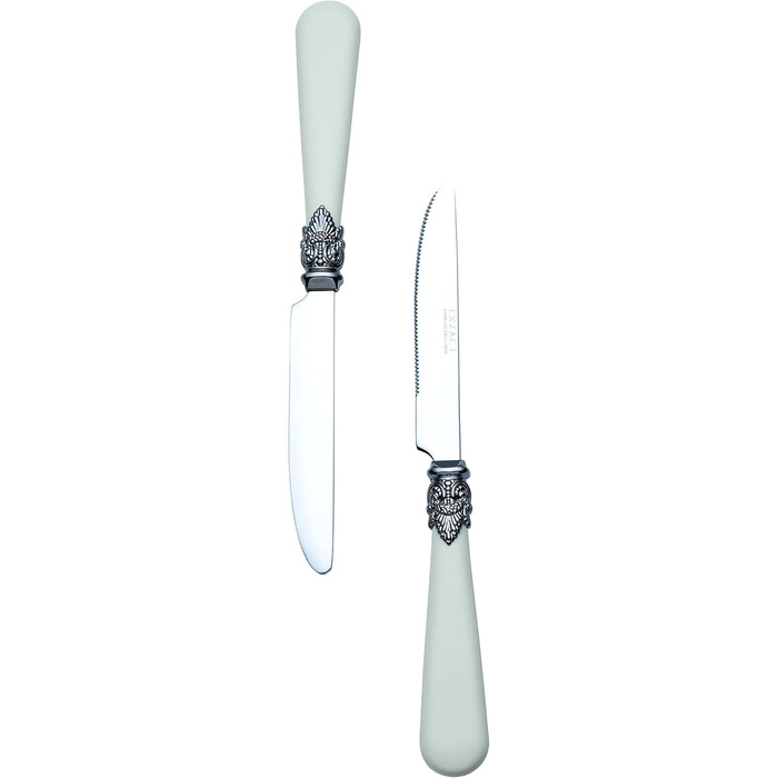EXZACT Ivory Creme Flatware Set, 20 Pieces, Stainless Steel with Detailed Handles, Traditional, Elegant, Vintage Style/Antique