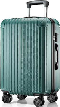 Набір валіз 3 в 1, жорсткий корпус, валізи та ролери з 4 колесами та кодовим замком, ручна валіза, темно-зелений набір