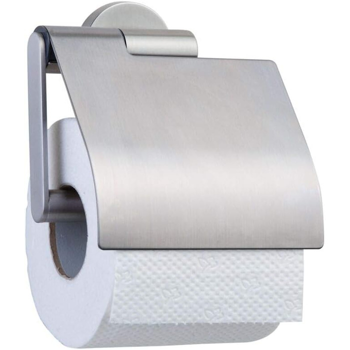 Tiger Boston Stainless Steel Toilet Paper Holder - Wall Mounted, Brushed Finish - Includes Small Boston Hook