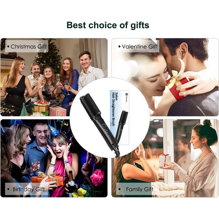 Професійний випрямляч для волосся з керамічним покриттям, чорний, захист від опіків, швидкий нагрів за 30 секунд