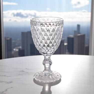 Вінтажний набір з 6 кольорових келихів для вина та напоїв з діамантовим візерунком, келихи для лонг-дрінків та коктейлів з тисненням, склянка, келих, бокал, склянка для води, келих-кубок