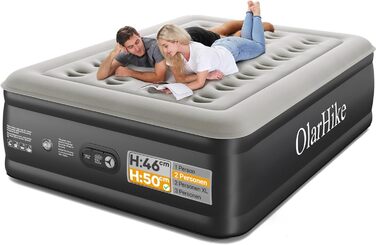 Надувний матрац OlarHike для кемпінгу та дому - 200x90x46 см, самонадувний, з помпою