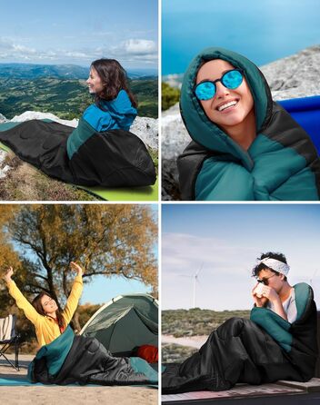 Сплячий мішок Outdoor для кемпінгу на 4 сезони - дорослий спальний мішок, функція 2 в 1, теплий, легкий, водонепроникний для рюкзаків, походів та подорожей, 220 x 80 см