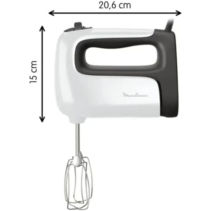 Міксер ручний Moulinex Prep'Mix HM462110, 500 Вт, з нержавіючої сталі, 5 швидкостей, Turbo, насадки для занурювального міксера