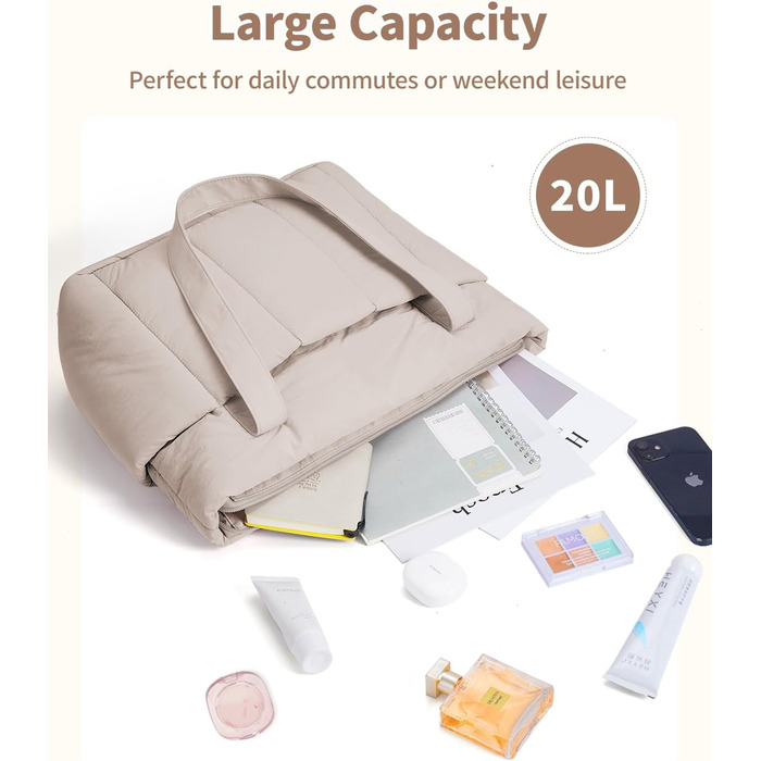 Сумка жіноча Narwey шопер велика, легка для роботи, школи, плеча, сумка для вчительки, Tote Bag з багатьма кишенями (Хакі)