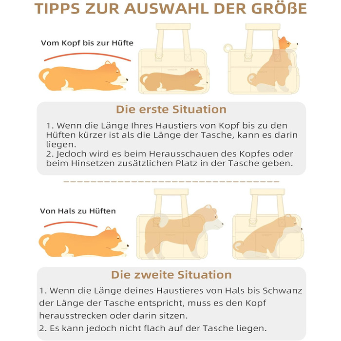 Транспортна сумка для собак, котів та кроликів – складана переноска з безпечним закриттям, сіткою для вентиляції та бічними кишенями – практичний аксесуар для подорожей (Бежевий/Сірий, різні розміри)