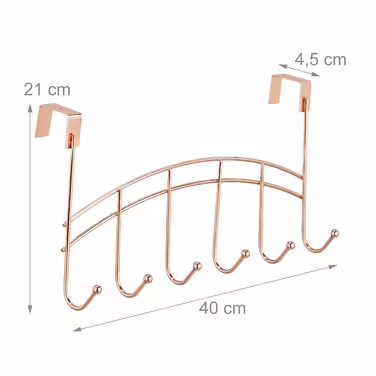 Relaxdays Over-the-Door Coat Rack with 6 Hooks