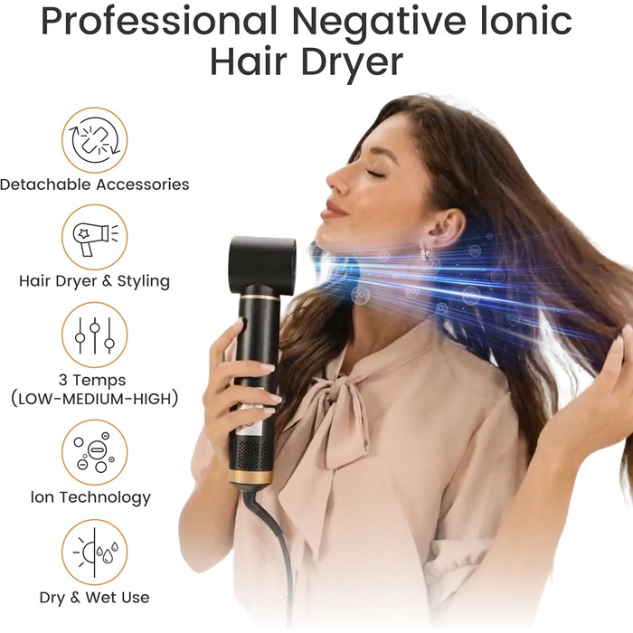 Airstyler Pro 5 в 1: Фен-щітка, фен, плойка, об’єм, локони. 1000W, для створення різних зачісок