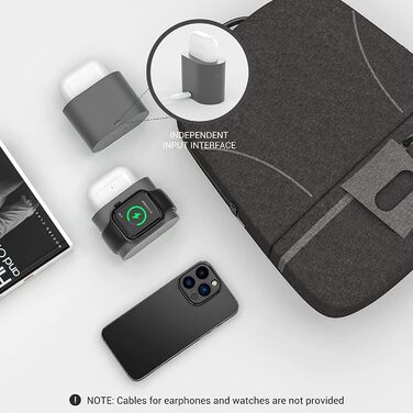 Бездротовий зарядний пристрій COLSUR 3 в 1: зарядка, нічник, будильник. Підтримка iPhone 16/15/14/13/12/11/X/8 Pro Max/Mini/Plus (Сірий)