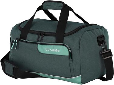 Travelite 4-Wheel Luggage Size L, Softshell made of recycled material, Luggage Series VIIA: Trolley with expandable gusset + edge protection, 77 cm, 91-103 liters (Luggage Set (L/M/S) + Travel Bag, Eucalyptus (Green))
