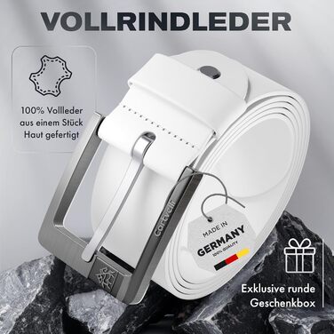 Чоловічий шкіряний ремінь Cartvelli Premium Ledergürtel, Made in Germany, з подарунковою коробкою.  Шкіряний ремінь для джинсів, штанів, чинос, під костюм. Ширина 40 мм. Довжина 105/120 см.