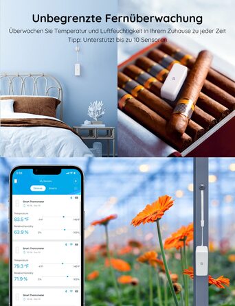 GoveeLife WiFi Hygrometer Thermometer Indoor 3 Pack, Smart Temperature and Humidity Monitor with App Notification and Data Storage, suitable for Greenhouse, Wine Cellar