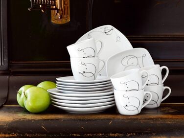 Набір посуду Maser Serie Chanson, 30 предметів, порцеляна, для 6 осіб, білий