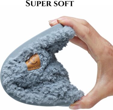 SMajong Теплі жіночі плюшеві халапи (тапочки) зимові, синього кольору (42/43 EU)