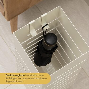 Підставка для парасольки Baroni Home з сучасним дизайном, чорна, 15,5x15x49 см. Метал, з гачками та знімним піддоном для води. Підходить для дому та офісу.