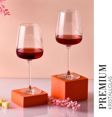 Набір келихів Krosno для білого, рожевого вина та Prosecco, 4 шт., об'єм 650/480 мл, сучасна колекція, для дому, ресторану, кухні, безпечні для миття в посудомийній машині