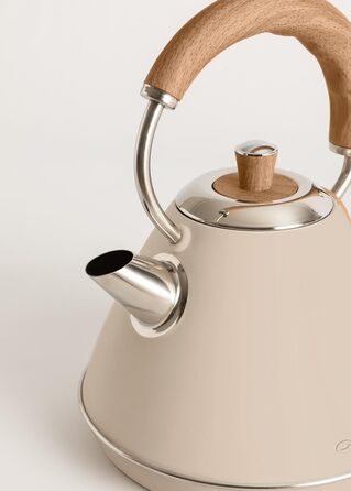 Retro Electric Kettle - Cream White - 1.7L, Fast Boil, Auto Shut-Off, Anti-Scale Filter, Water Level Indicator