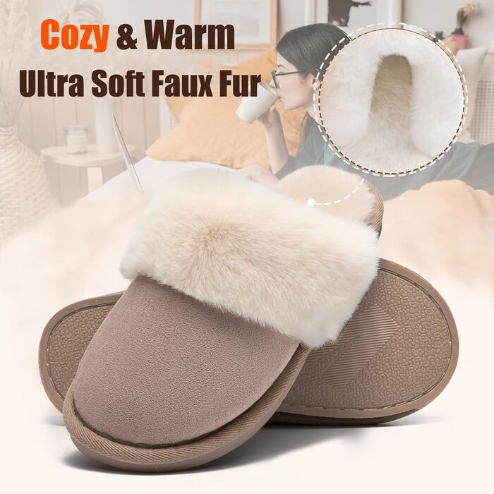 Тапочки домашні жіночі та чоловічі зимові з піною пам'яті, м'які, теплі, антиковзаючі, зручні, для дому та вулиці (40.5/42 EU, Santorini)