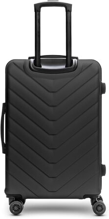 Набір валіз REDOLZ 3 шт. | Легкі дорожні валізи з ABS | Чоловічі/Жіночі | 4 колеса & TSA-замок (Essentials 07) (Чорний, валіза M (67 см))