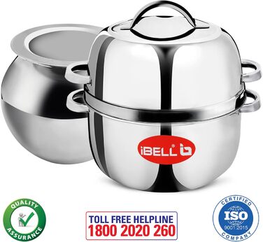 WERPOWER iBELL Пароварка та рисоварка 1.5 кг з нержавіючої сталі, з гумовим ущільнювачем (для індукційних плит)