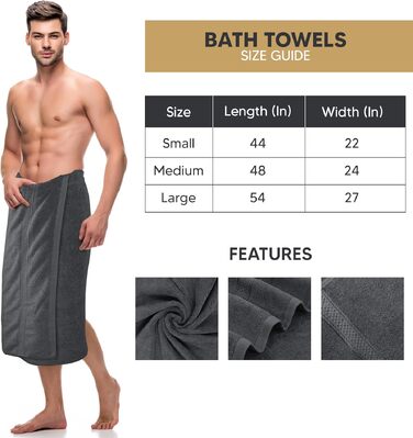 Набір банних рушників Utopia Towels, 100% бавовна, 69 x 137 см, сірі, 4 шт. — м'які та гігроскопічні рушники для душу з петлею для підвішування