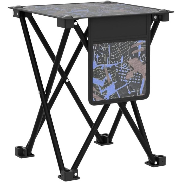 Складний туристичний стілець Aiwoxing: компактний, портативний, для кемпінгу, відпочинку на природі, риболовлі, саду та BBQ. Колір: блакитний, камуфляж.